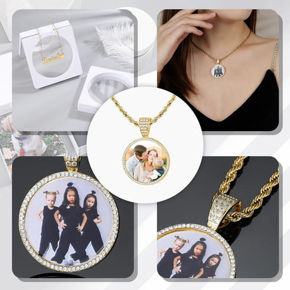 Custom Photos Necklace 18K Gold Plated ( Copper base)