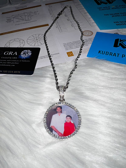 Custom Photo Pendants VVS Moissanite Silver 925