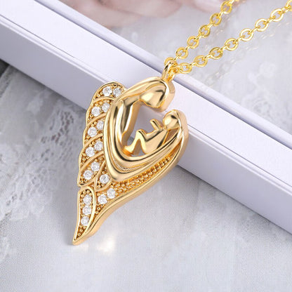 Mother Baby Heart Charm Pendant Necklaces