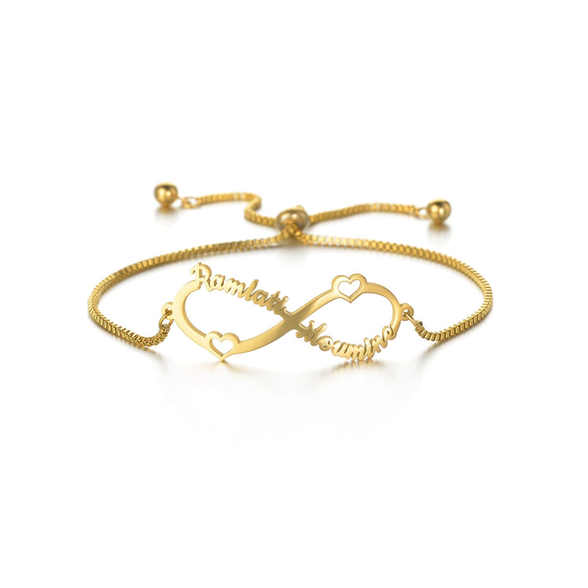 Multiple Names Adjustable Bracelet 18K Gold Plated