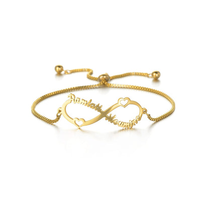 Multiple Names Adjustable Bracelet 18K Gold Plated