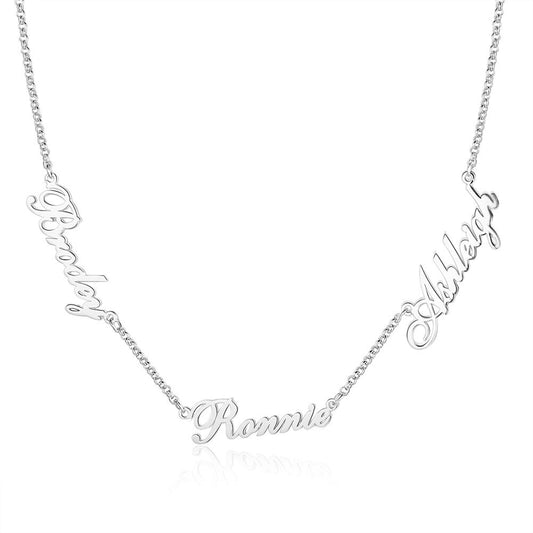 925 Sterling Silver 3 Names Necklaces