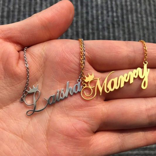 Crown name necklace