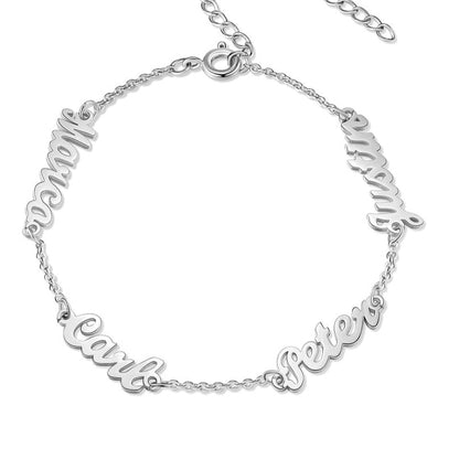 925 Sterling Silver Multiple Name Bracelet