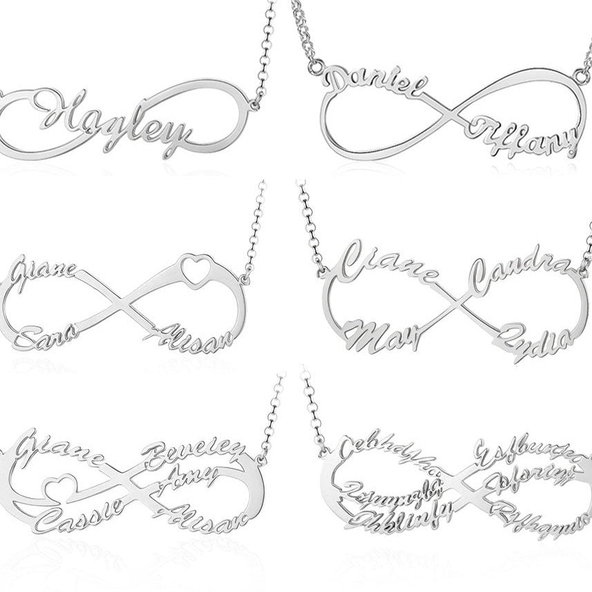 925 Sterling Silver Infinity Name Necklace