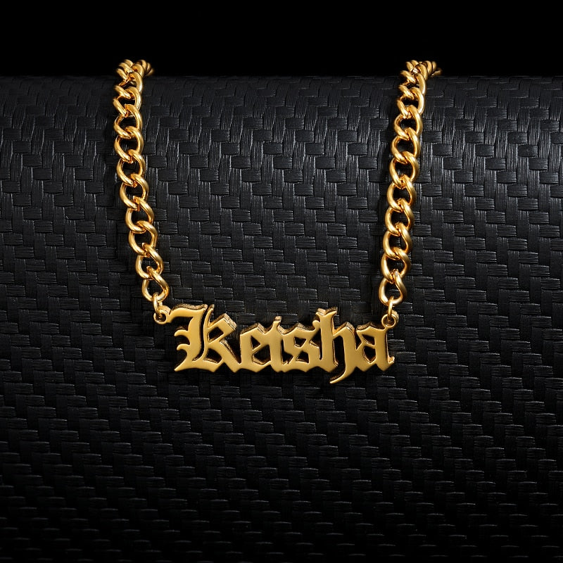 Custom  Name Necklace Cuban Chain