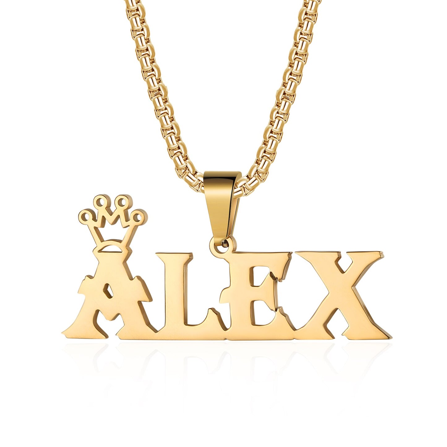 925 Silver Crown Name Necklace