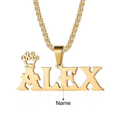 925 Silver Crown Name Necklace