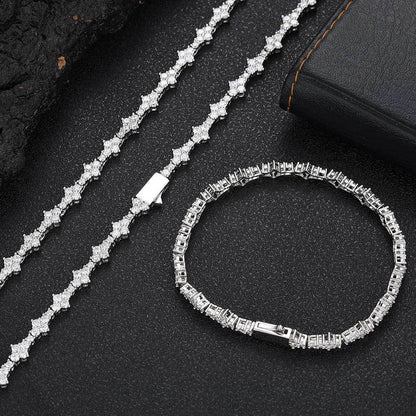 925 Silver D VVS1 Moissanite Tennis Bracelet Plated 18k White Gold