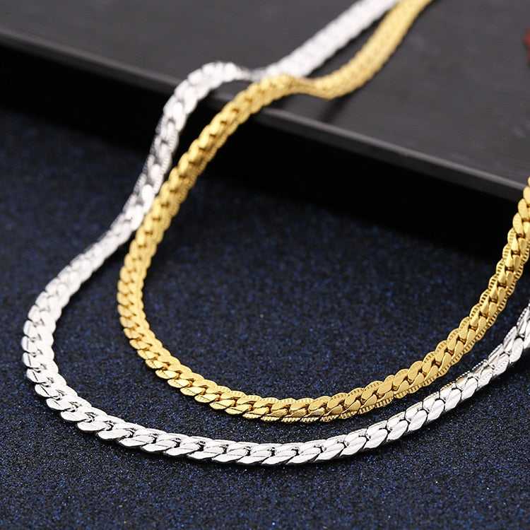 925 sterling silver  6MM chain set 18K gold plated