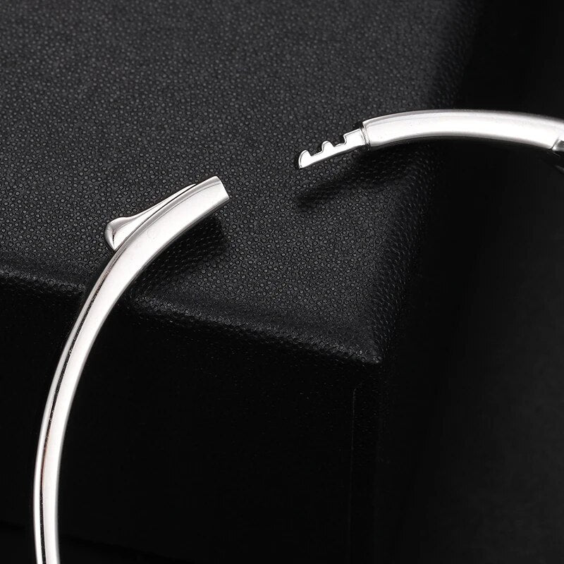 Unisex Silver 925 Moissanite Bangle