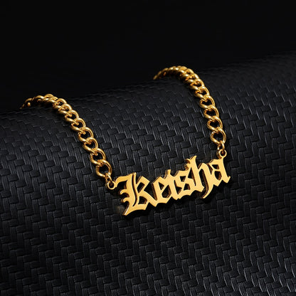 Custom  Name Necklace Cuban Chain