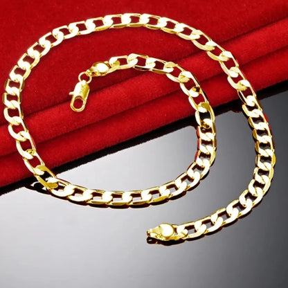 18K Gold Plated 925 Silver  8MM Chain