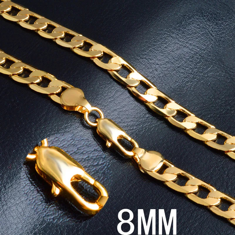 18K Gold Plated 925 Silver  8MM Chain