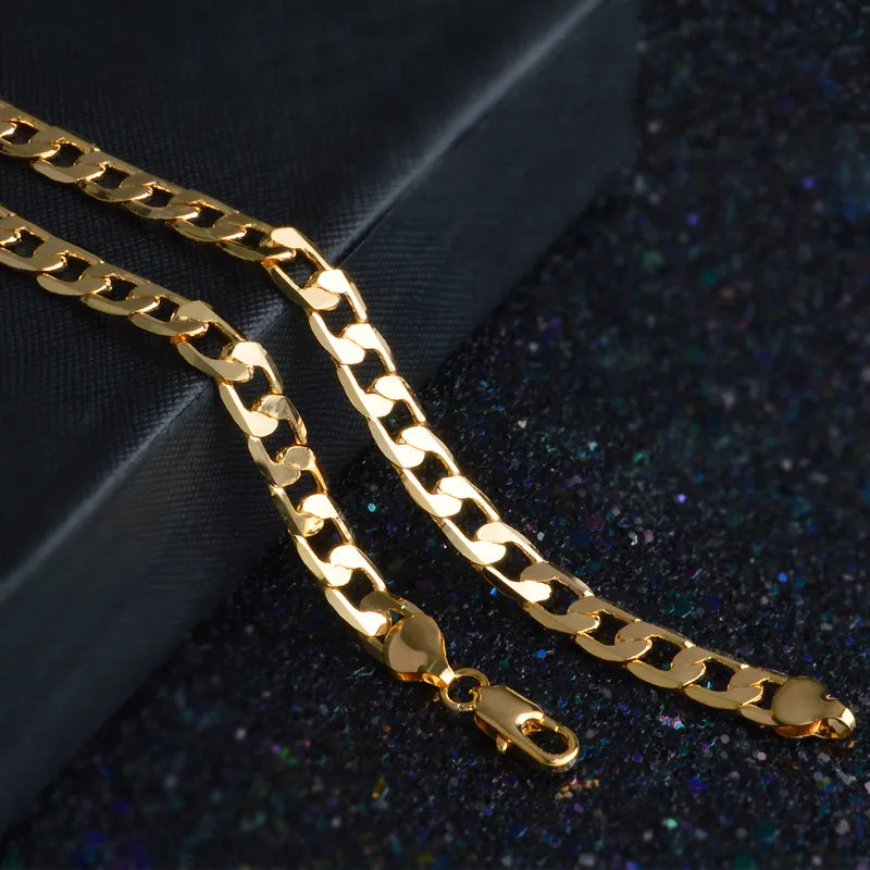 18K Gold Plated 925 Silver  8MM Chain