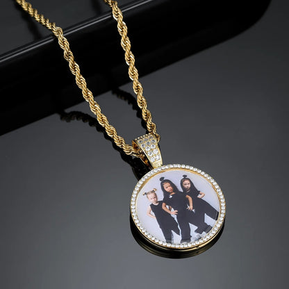 Custom Photos Necklace 18K Gold Plated ( Copper base)