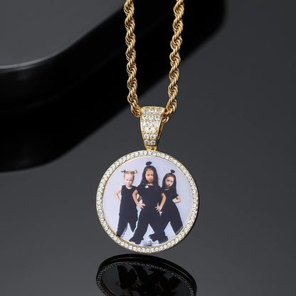 Custom Photos Necklace 18K Gold Plated ( Copper base)